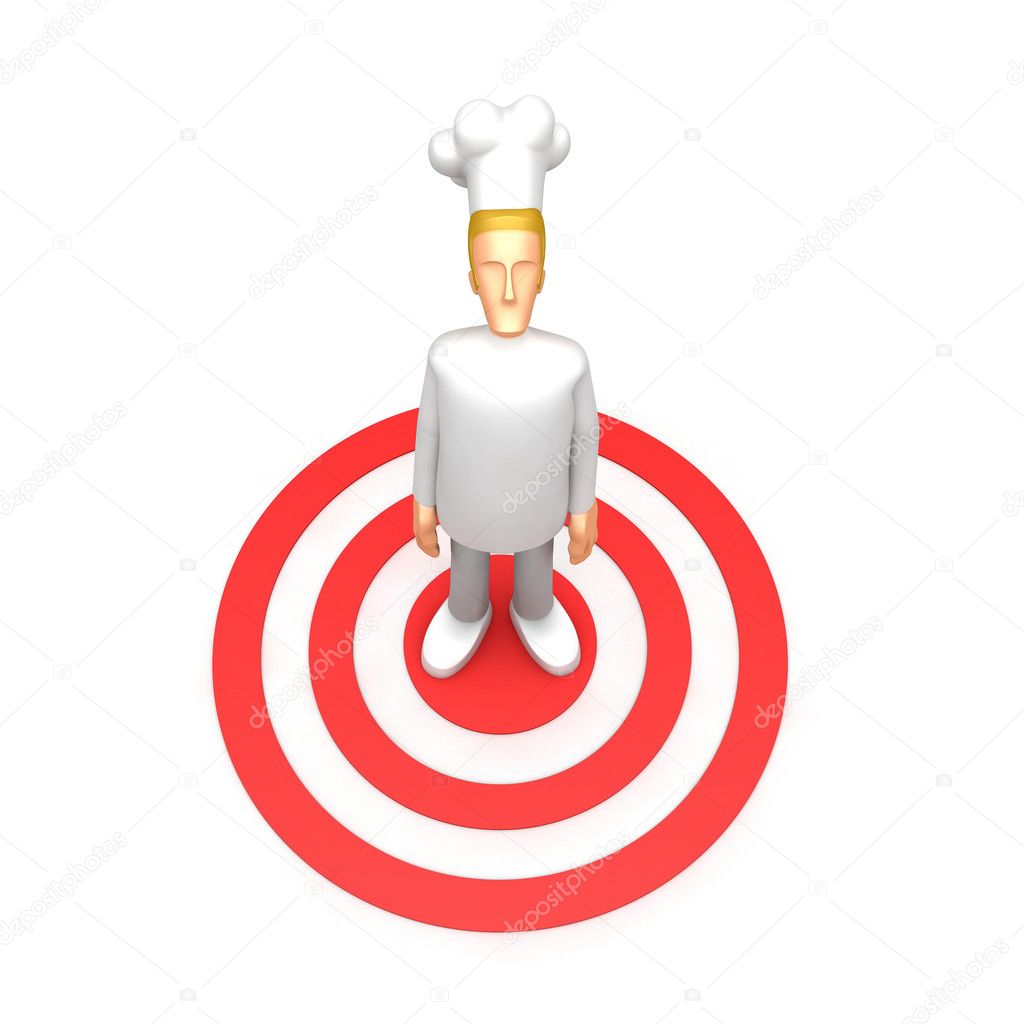 Chef stands in the target