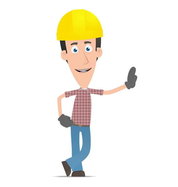 Builder stands next to a blank place — Stock Vector