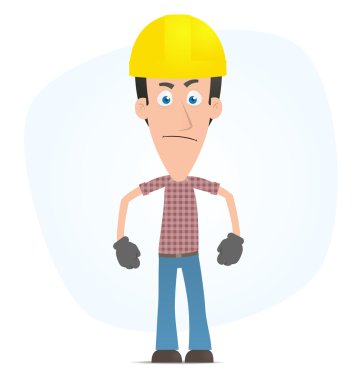 Angry builder clipart