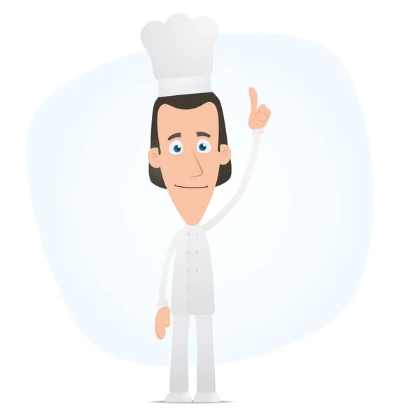 Koch zeigt mit dem Finger nach oben — Stockvektor