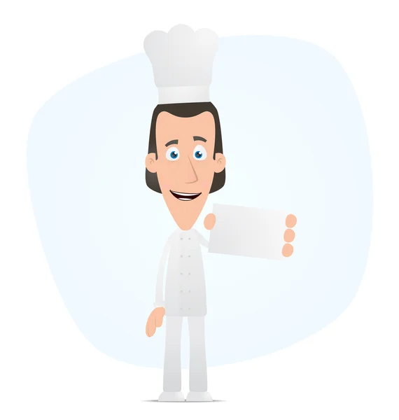 Chef avec carte de visite vierge — Image vectorielle