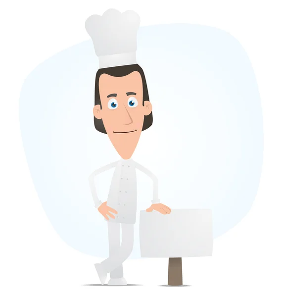 Chef sta accanto al tabellone bianco — Vettoriale Stock
