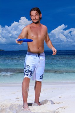 Handsome Man at Maldives clipart