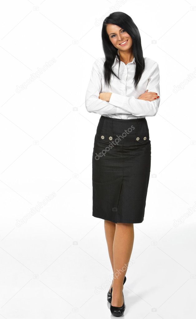 Smiling business woman. Isolated