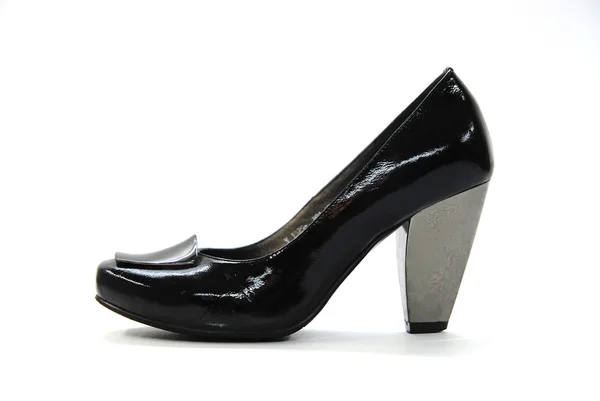 Černé sexy boty na podpatku boty — Stock fotografie