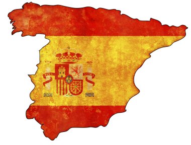 Spain flag on territory clipart