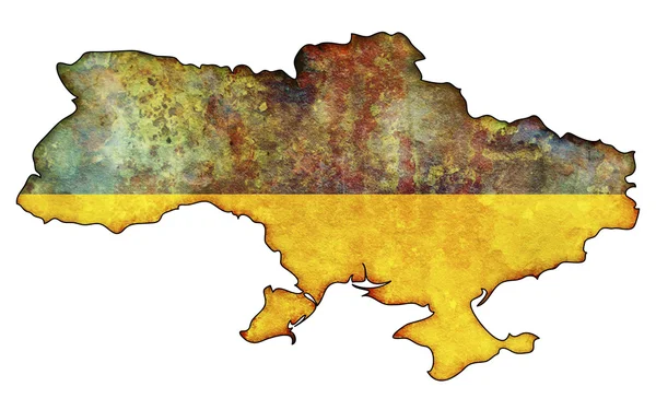 Ukraine flag on territory — Stock Photo, Image