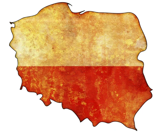 Poland flag on territory — Stock Photo, Image