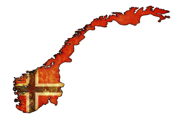 Norway flag on territory — Stock Photo, Image