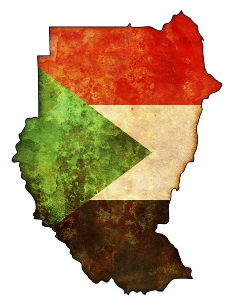 Sudan flagga på territorium — Stockfoto