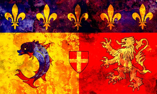 Stary flaga regionu Francji — Zdjęcie stockowe