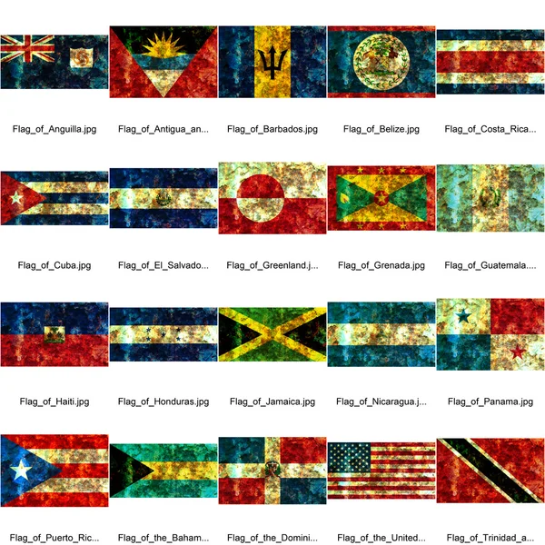 Bandeira antiga de países norte-americanos — Fotografia de Stock