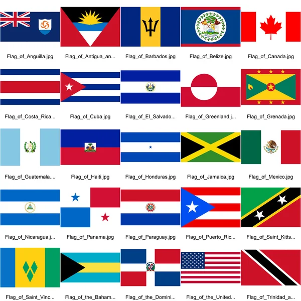 Bandeira dos países da América do Norte — Fotografia de Stock