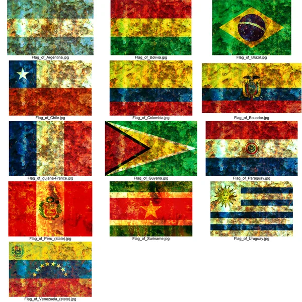 Старе прапор південноамериканських країн — стокове фото