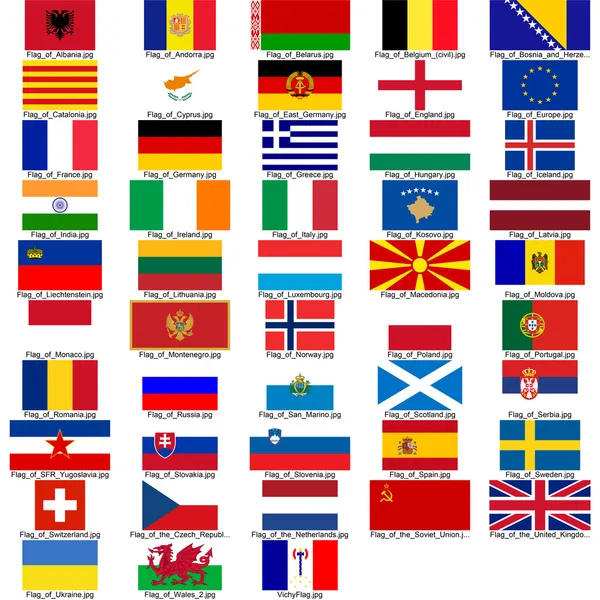 Прапори Європи — стокове фото