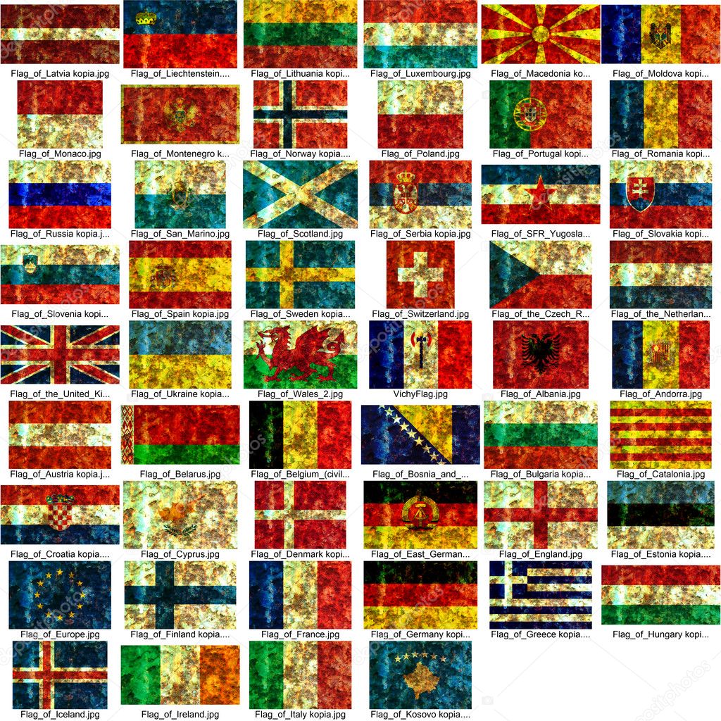 Old flag of european nations
