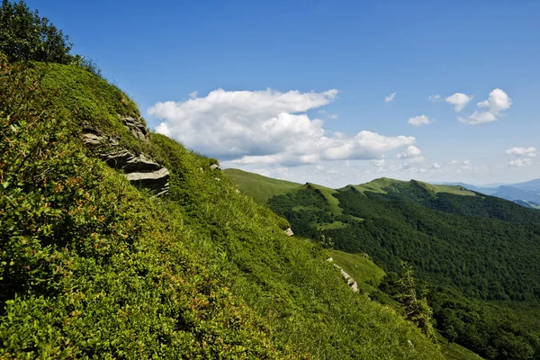 Hory v Polsku. beautifool zelené kopce — Stock fotografie