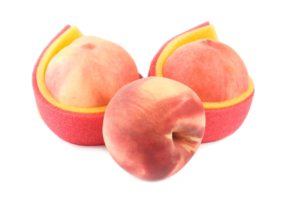 Grupp av saftiga persika — Stockfoto