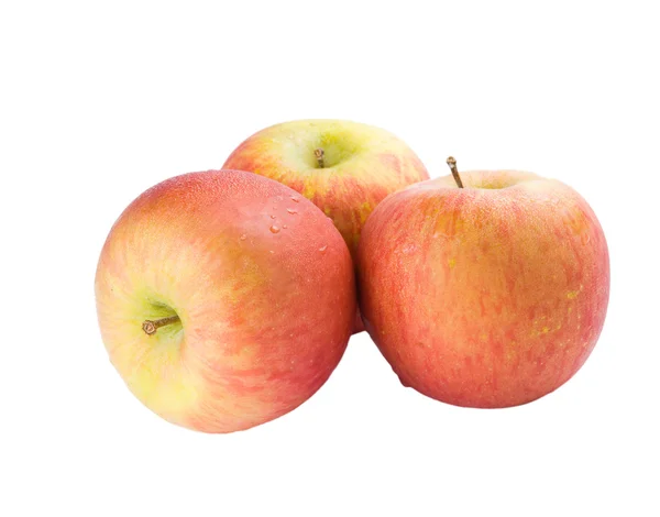 Trois pommes avec des gouttes — Photo