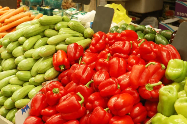 Bliska warzyw na rynku stoją — Zdjęcie stockowe