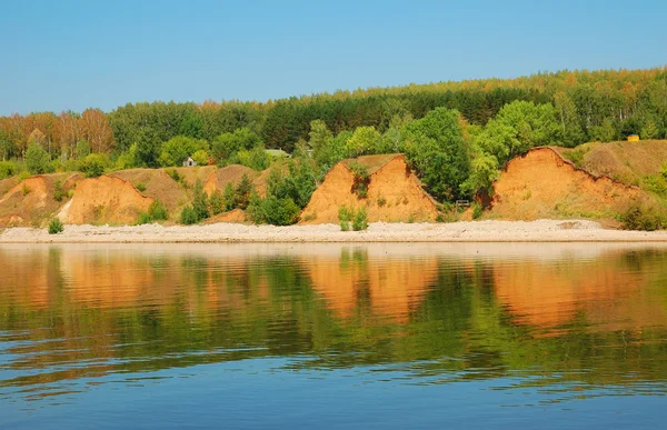 stock image Hills on a river bank