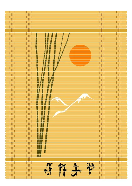 ベクトル日本の竹マット — ストックベクタ
