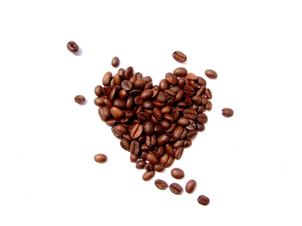 Kahve çekirdekleri kalp — Stok fotoğraf