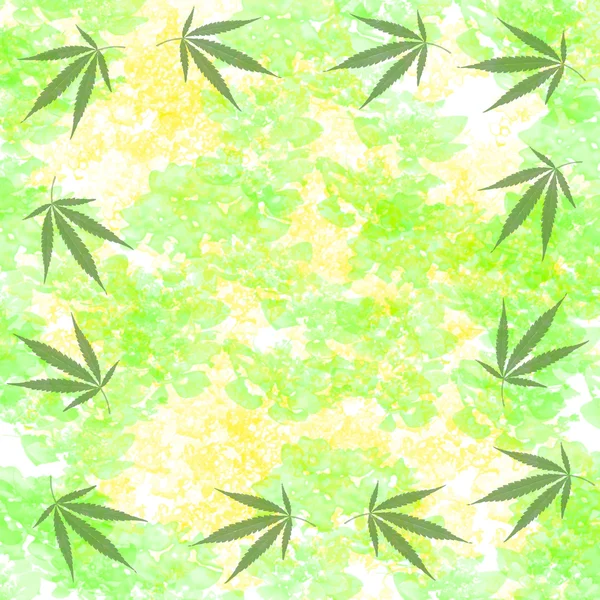 Quadro de folhas de cânhamo — Fotografia de Stock