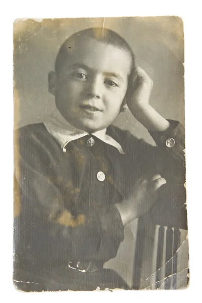 Chłopiec w mundurek szkolny — Zdjęcie stockowe