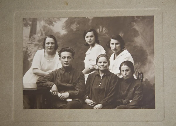 큰 가족, 오래 된 사진, 우크라이나 — 스톡 사진