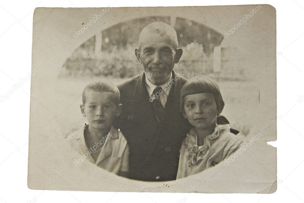 Grandfather and his grandchildren