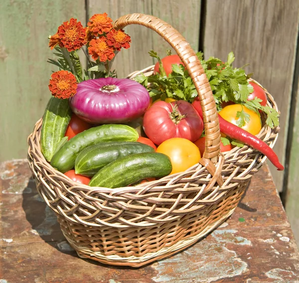 stock image A basket of vegetables