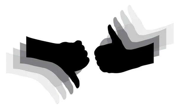 两个 silhouettes 的手 — 图库矢量图片