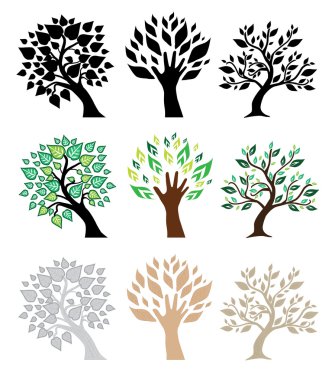 Set of trees clipart