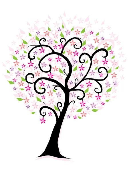 Абстрактное цветочное дерево — стоковый вектор