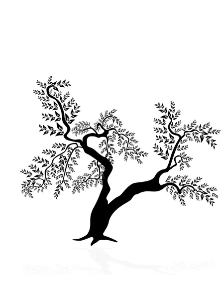 Ağaç siluet — Stok Vektör