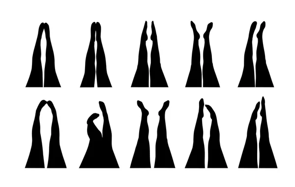 女人 leggs silhouettes — 图库矢量图片