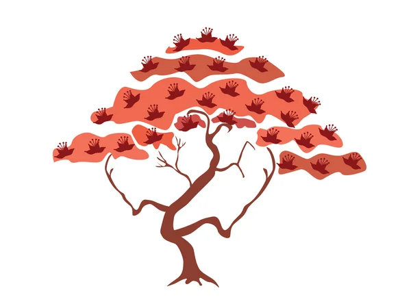 Streszczenie bonsai drzewa — Wektor stockowy
