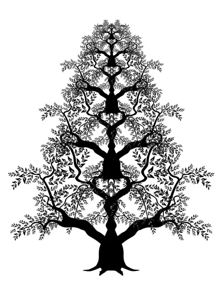 Silueta de árbol — Vector de stock