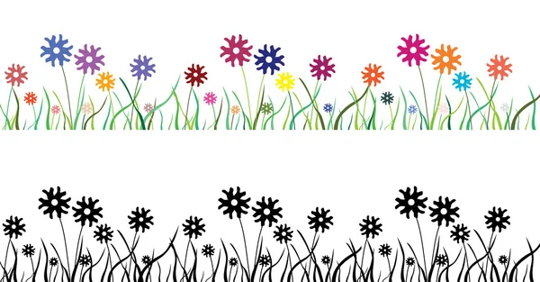 Multicolor flower field — Stock Vector