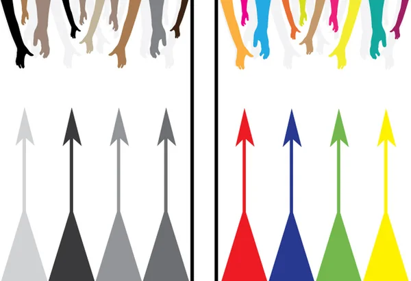 Frecce multicolore — Vettoriale Stock