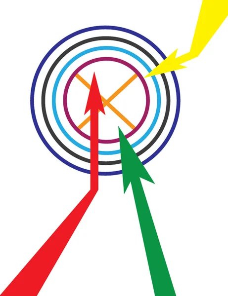 Flechas multicolores — Vector de stock