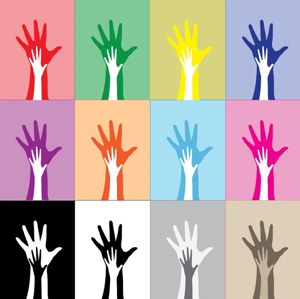 Hands silhouettes — Stock Vector