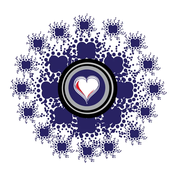 Emblema cardíaco —  Vetores de Stock