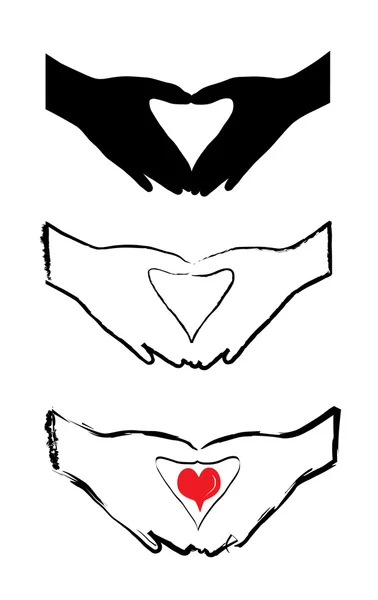 Ruce symbolizující srdce — Stockový vektor