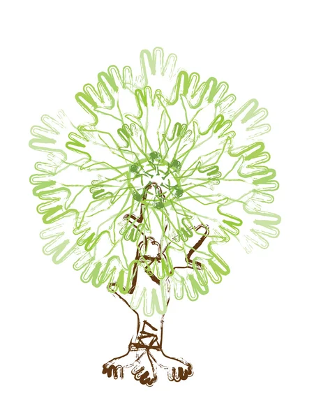 Ruka strom — Stockový vektor