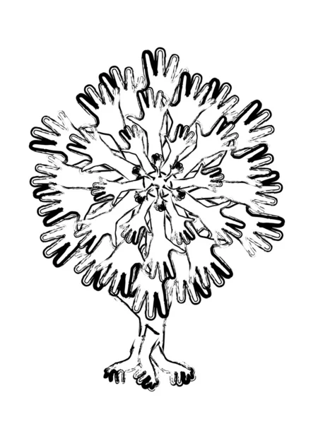 Hand tree — Stock Vector