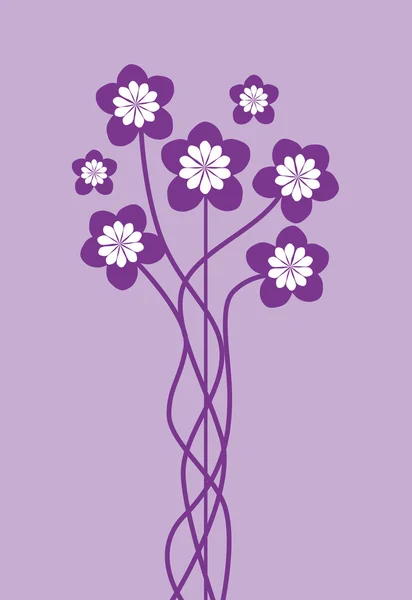 Violet bunga - Stok Vektor