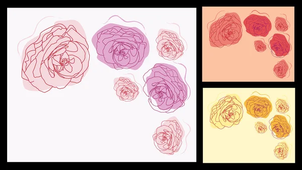 Set d'invitations florales — Image vectorielle
