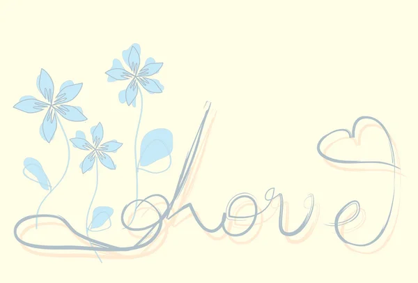 Blumenromantische Einladung — Stockvektor